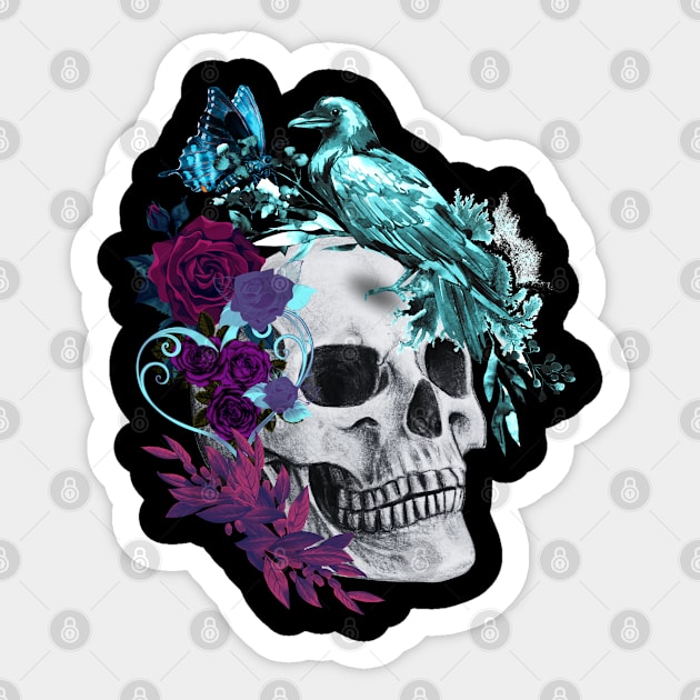 skull art with raven Sticker by Love My..